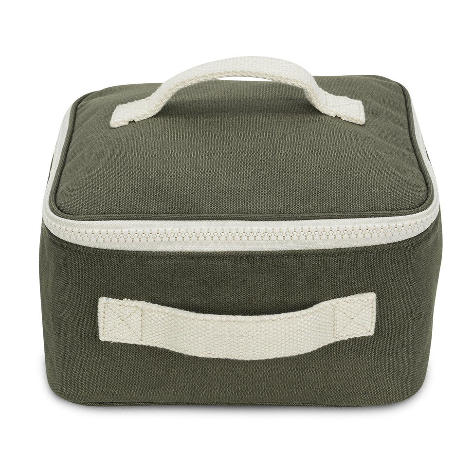 Dark Olive Fluf Insulated Square Lunch Bag for Work & School -