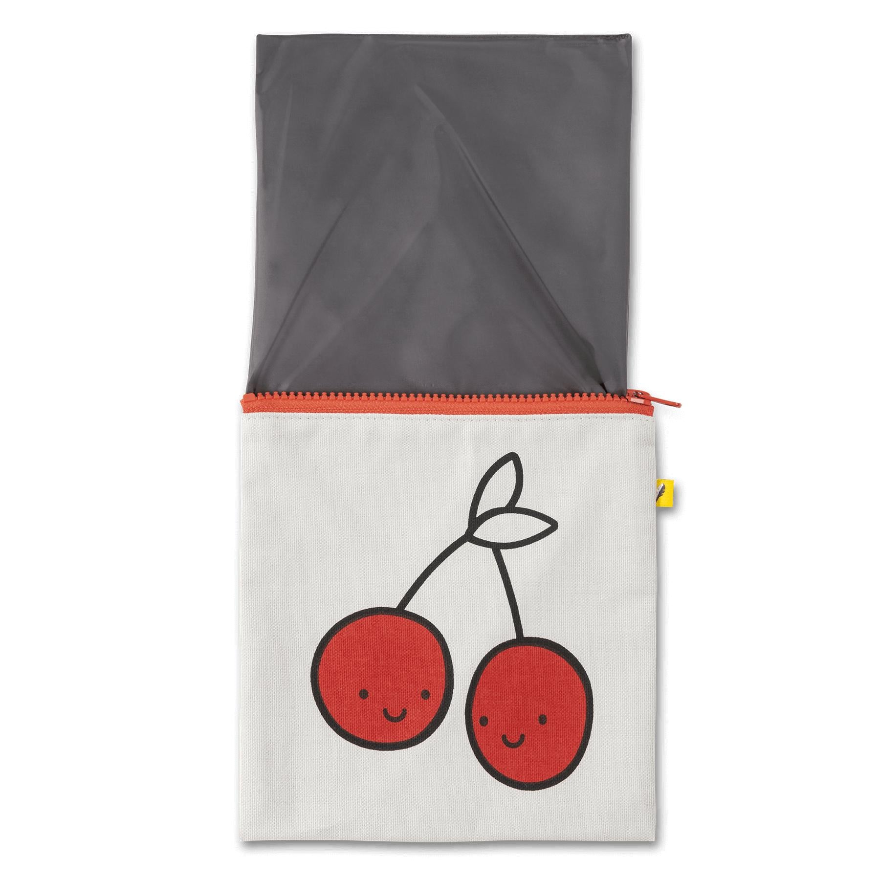 Zip Snack Bag - Cherries Red (Sandwich Size)