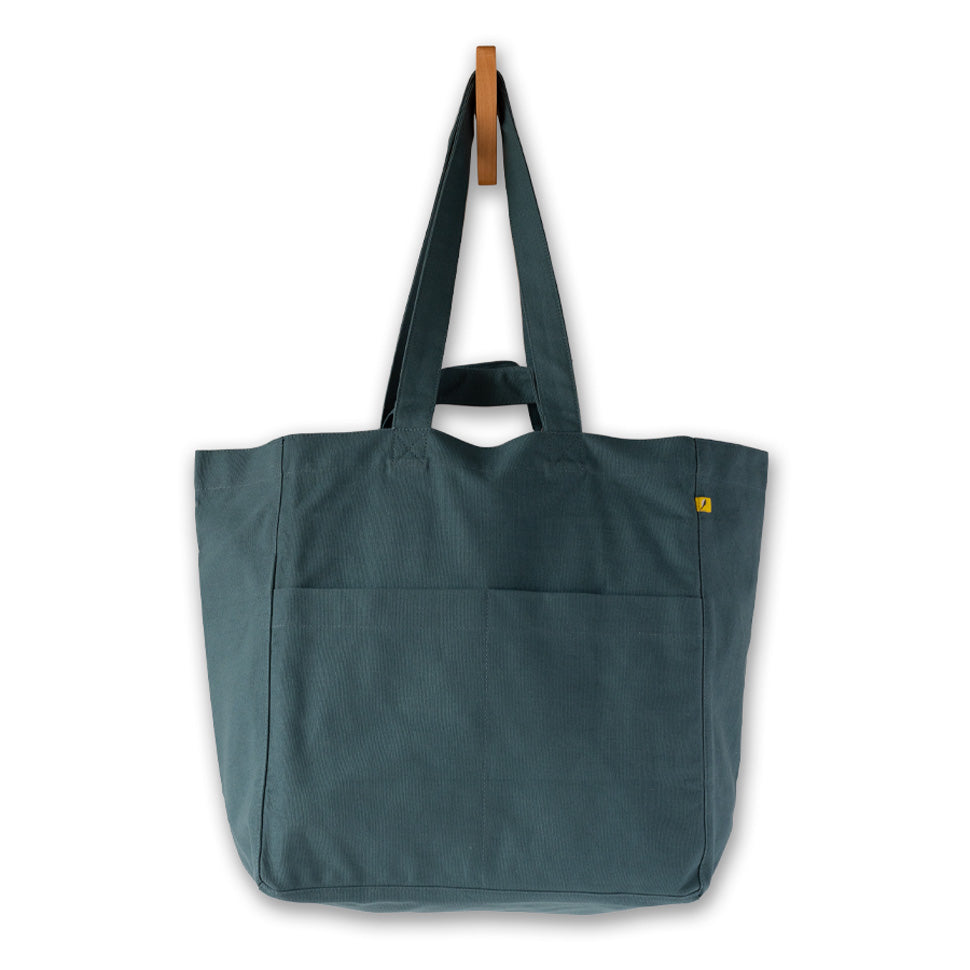 Fluf Big Roomy Multi Pocket Box Tote Bag Cypress