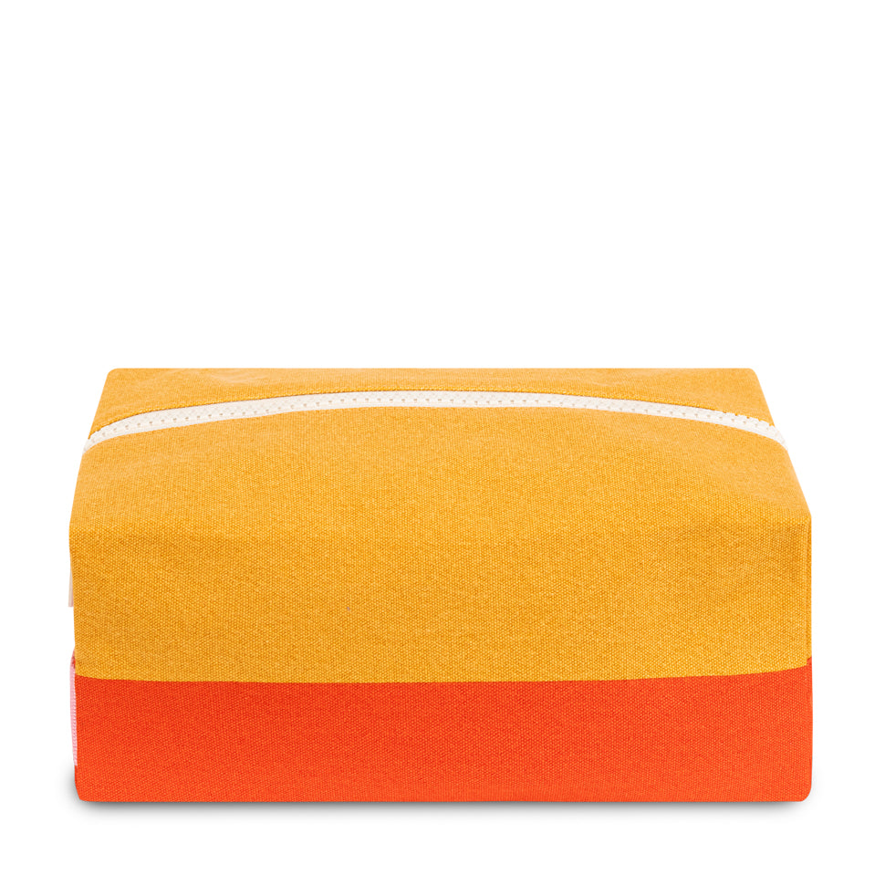 Organic cotton travel kit in red and orange colourblock