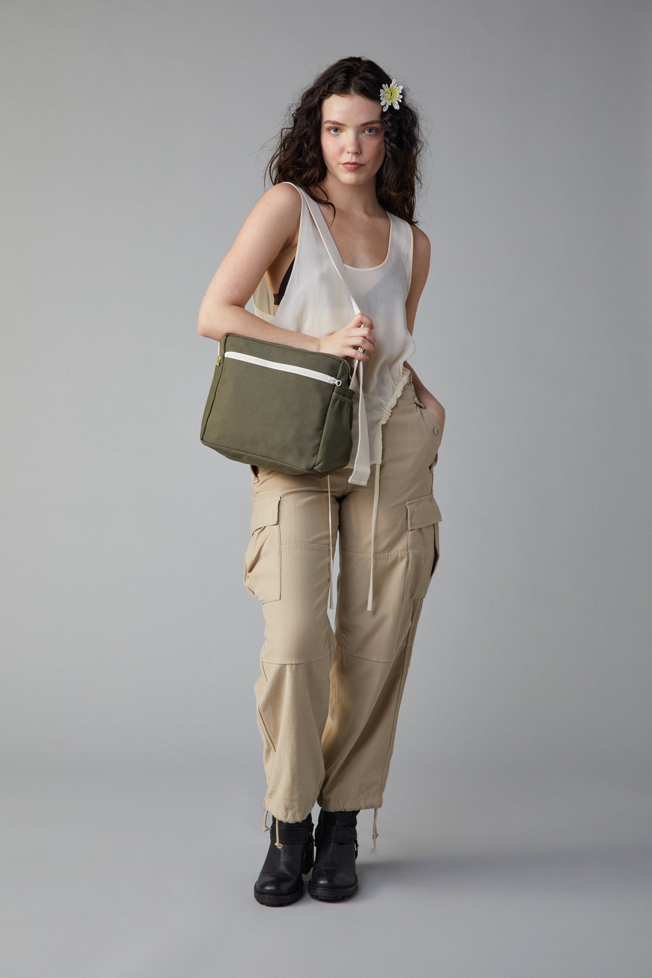 Sac à bandoulière - Olive foncé