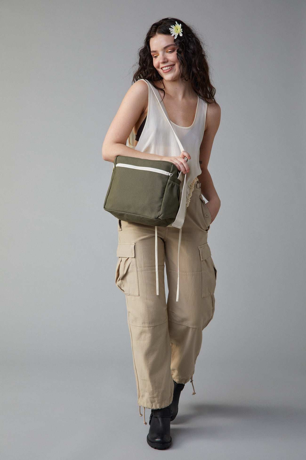 Sac à bandoulière - Olive foncé