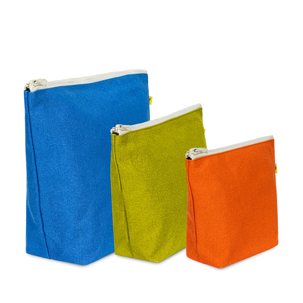 Zip Set of 3 - Solids Orange Citrus Cobalt
