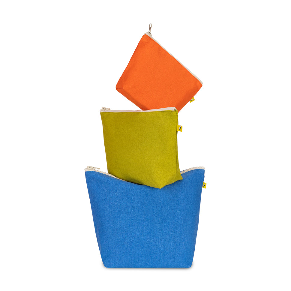 Zip Set of 3 - Solids Orange Citrus Cobalt