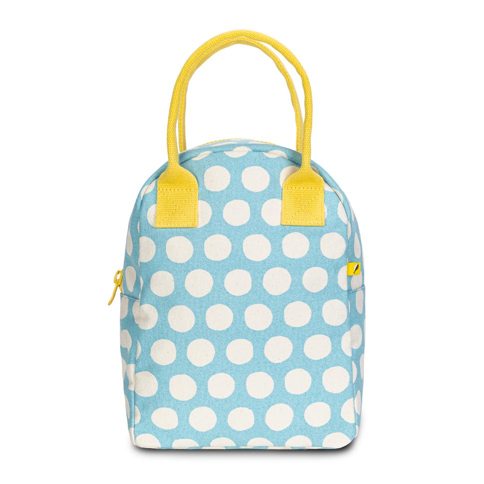 Fluf Organic Cotton Machine Washable Lunch Bag Dot Blue