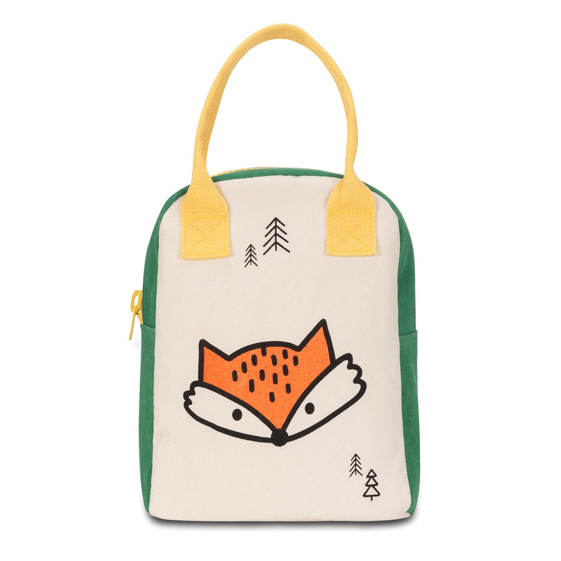 Fluf Organic Cotton Zippered Lunch Bag Fox