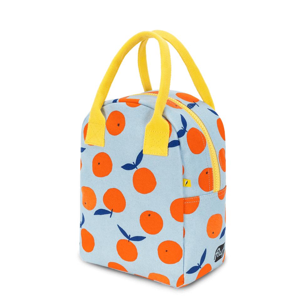 Organic Cotton lunch bag with oranges print by Fluf Canada