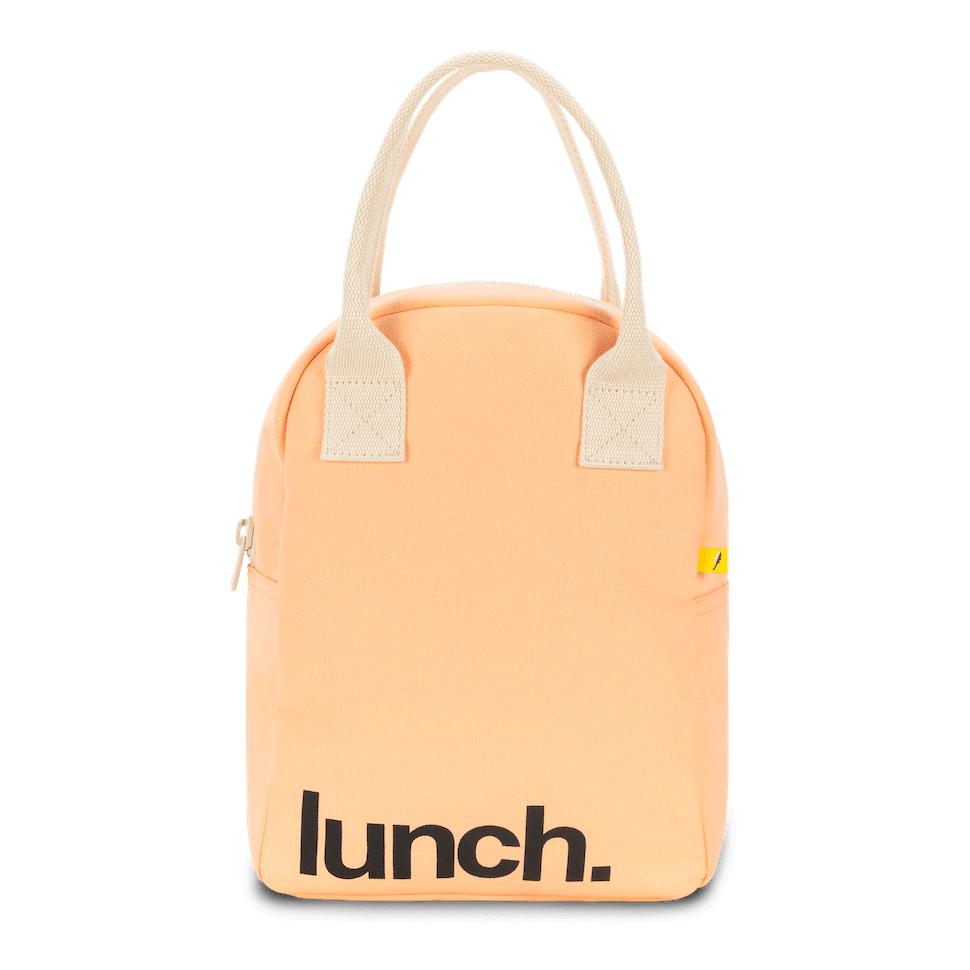 Cotton lunch bag with black 'lunch' motif