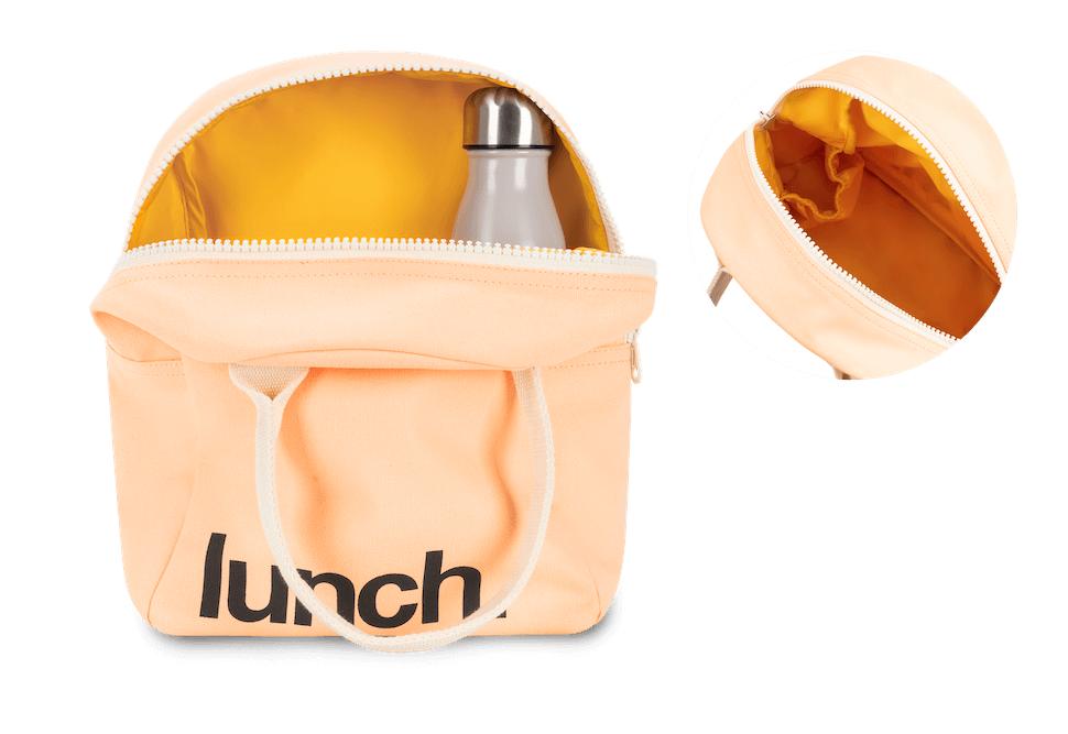 Peach lunch bag with bottle holder