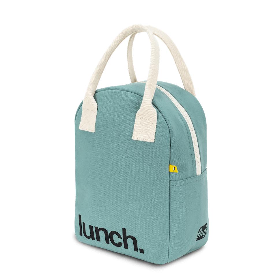 Zipper Lunch bag with ‘Lunch’ notif Teal