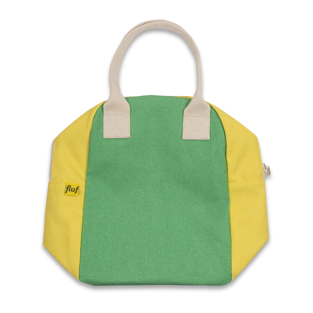 Flat Zipper Lunch bag for teens in Tennis ball colors by Fluf