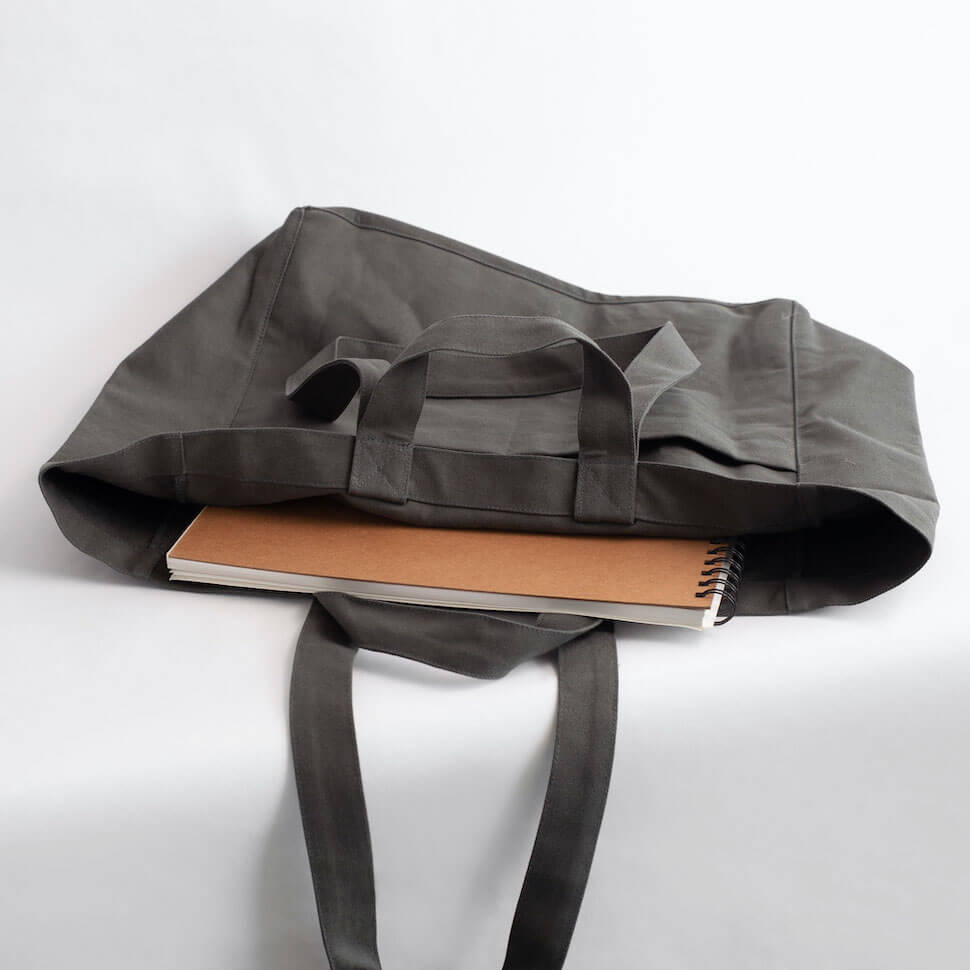 big box tote bag black dusk dark pockets