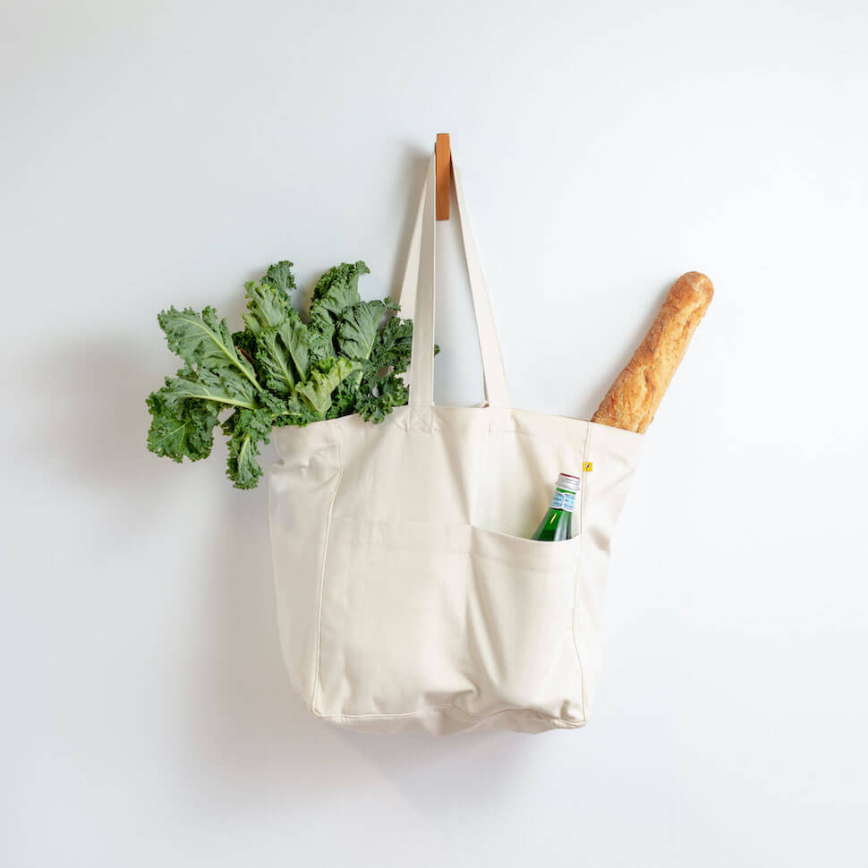 big box tote bag natural white cream simple pockets