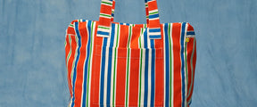 Daytrip Tote - Awning Stripe Chili Pepper