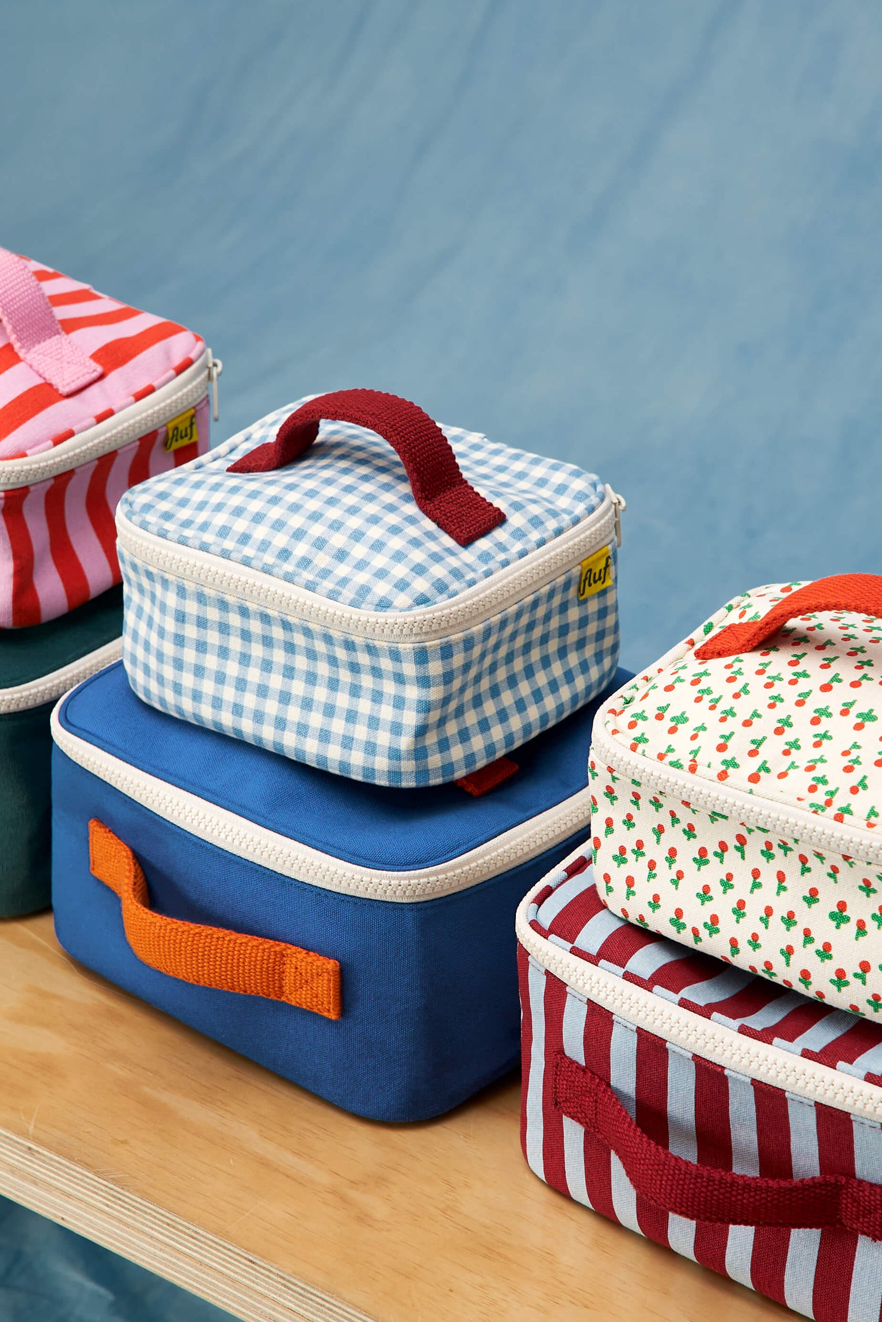 Mini Zip Cube - Gingham Sky