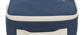 Fluf Insulated Square Lunch Bag for Work & School - Classic Navy with white handle 