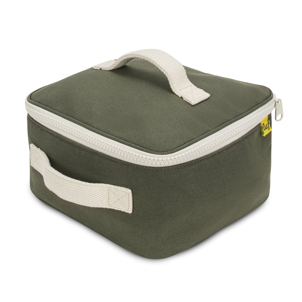 Dark Olive Fluf Insulated Square Lunch Bag for Work & School 