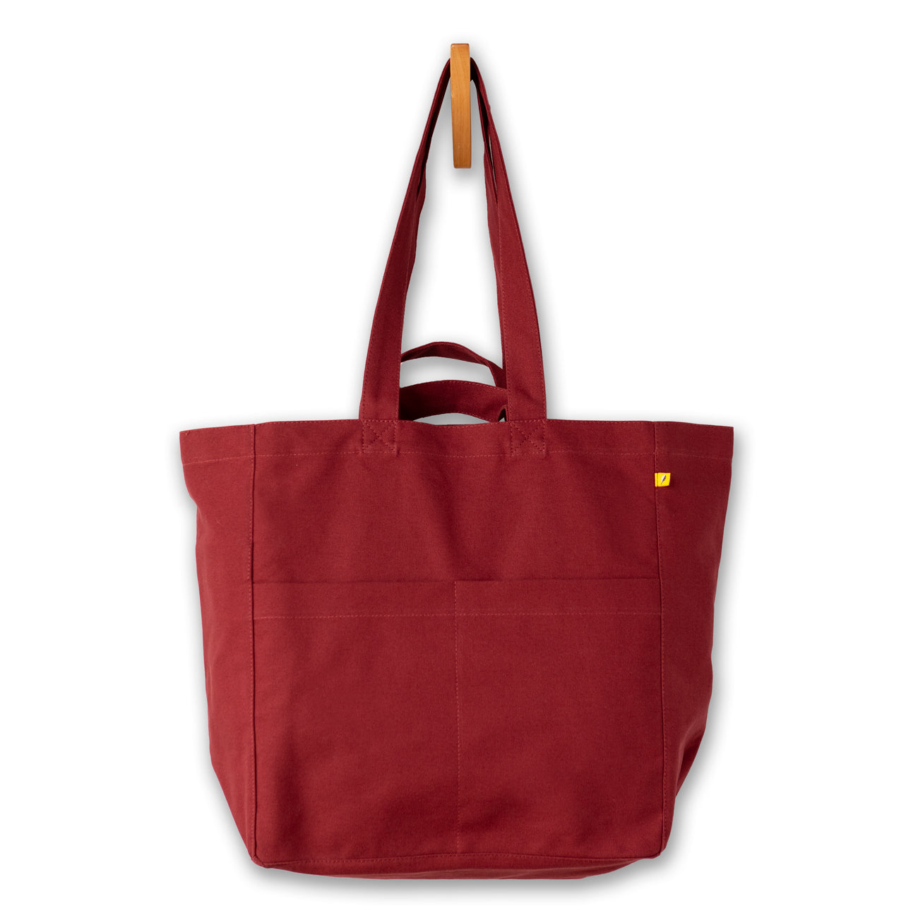 Fluf Large Multi-Pocket Tote Bag - Box Tote Vintage Burgundy