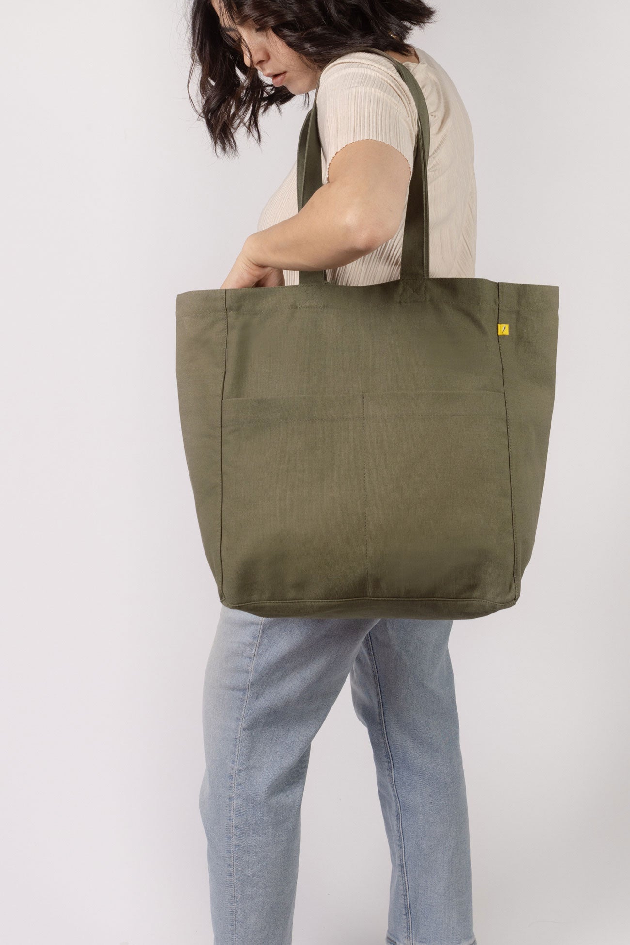 Grand sac fourre-tout - Olive foncé