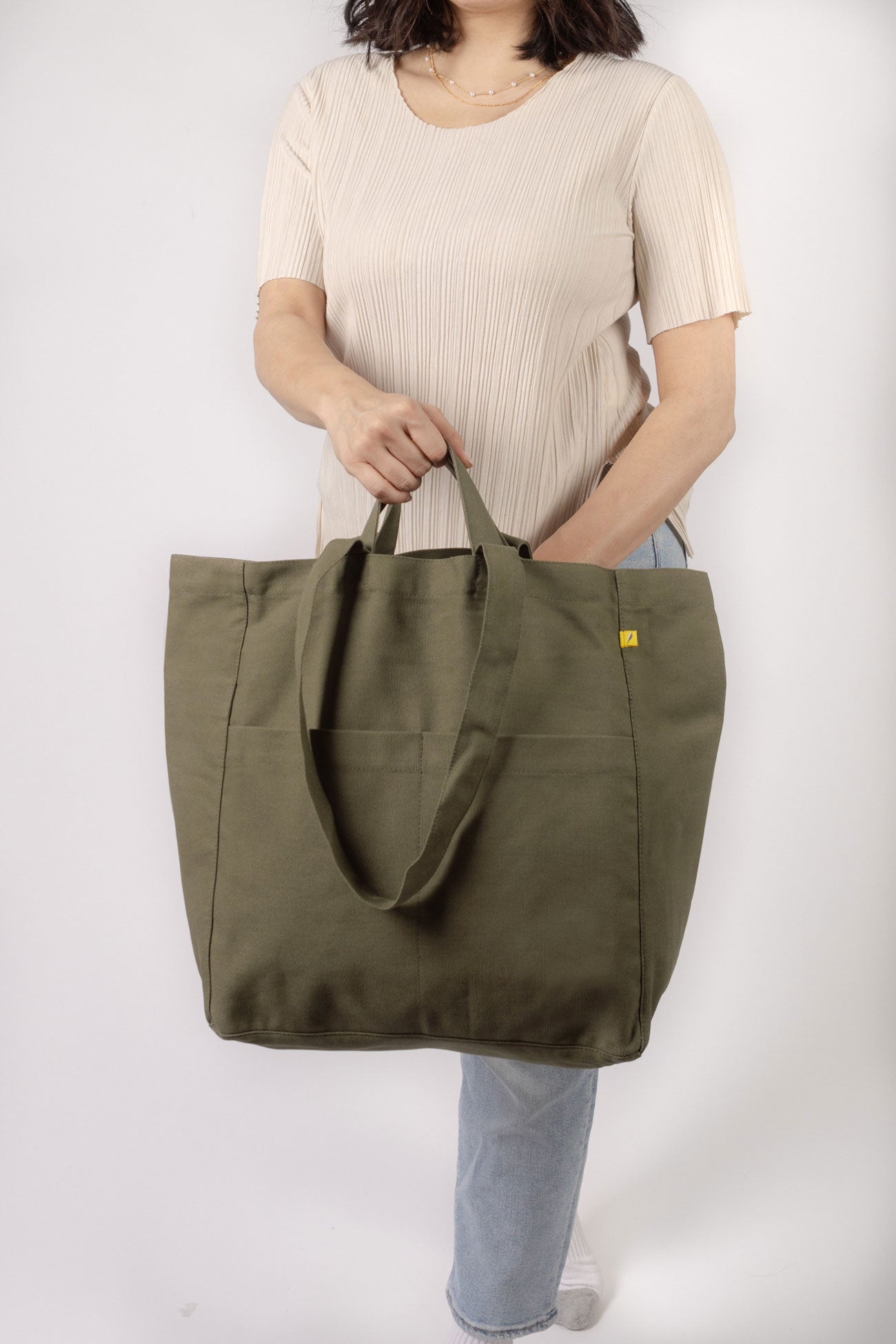 Grand sac fourre-tout - Olive foncé