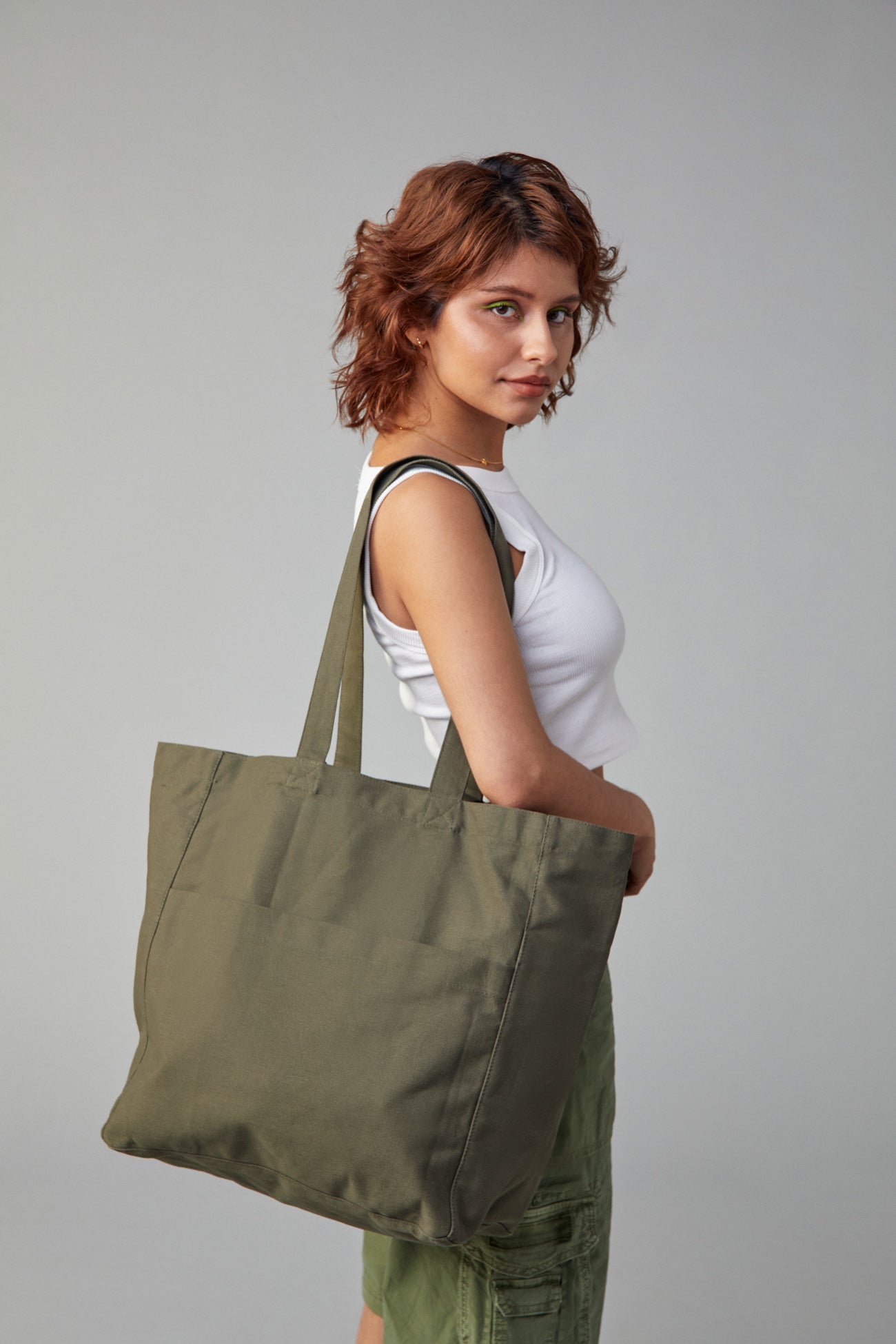 Grand sac fourre-tout - Olive foncé