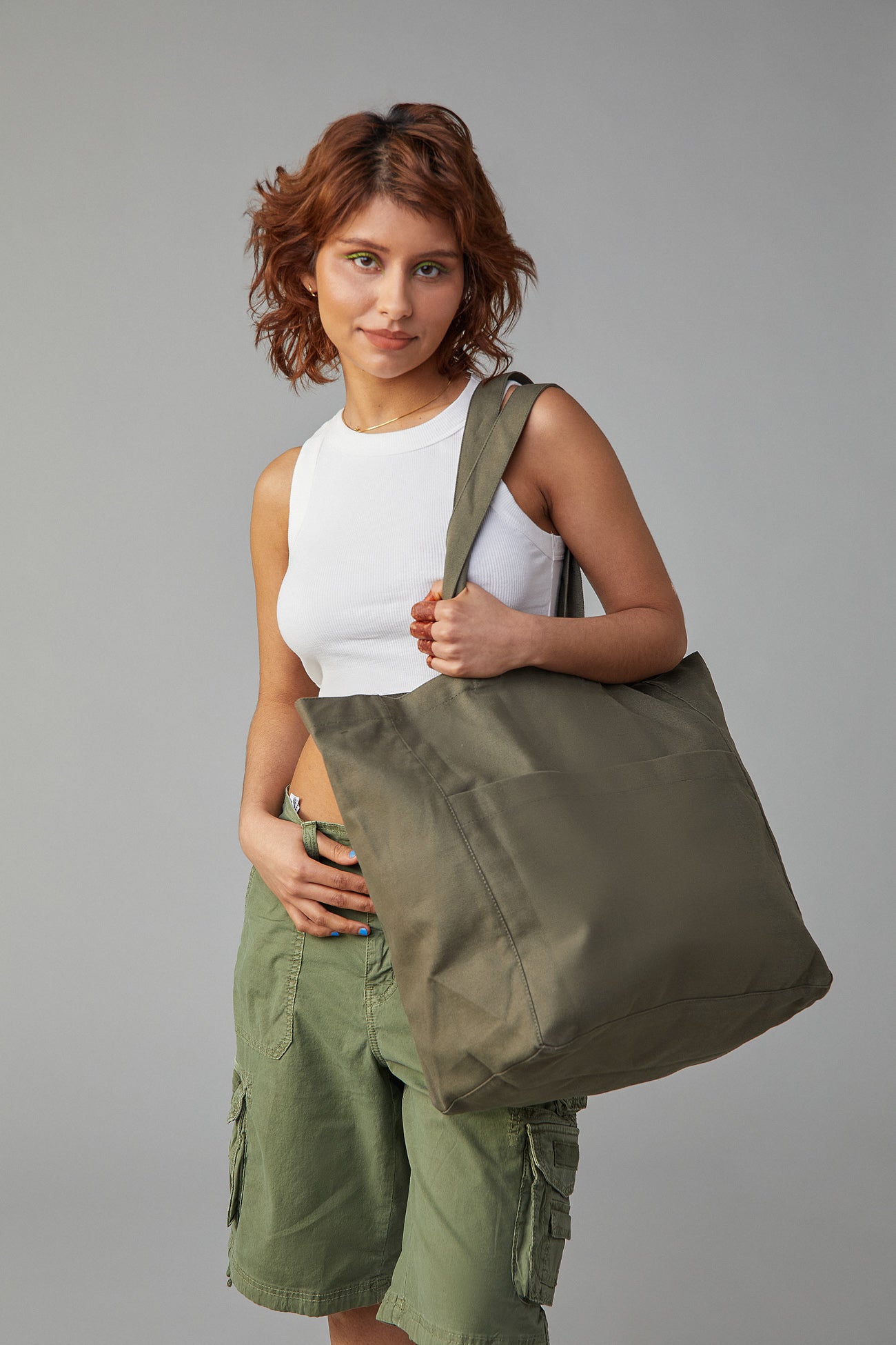 Grand sac fourre-tout - Olive foncé