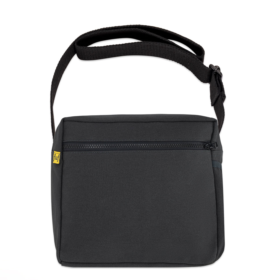 Black Washable crossbody lunch bag for kids and adults with over the shoulder strap