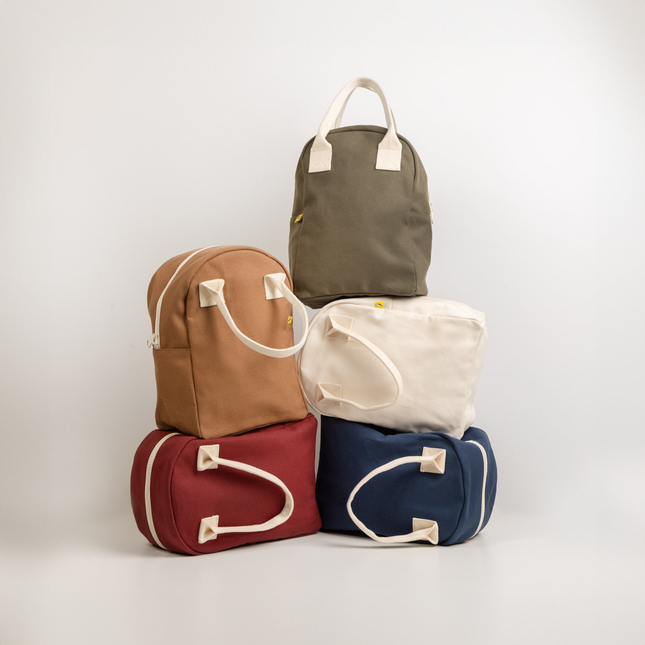 5 solid colors zipper lunch bags by Fluf 