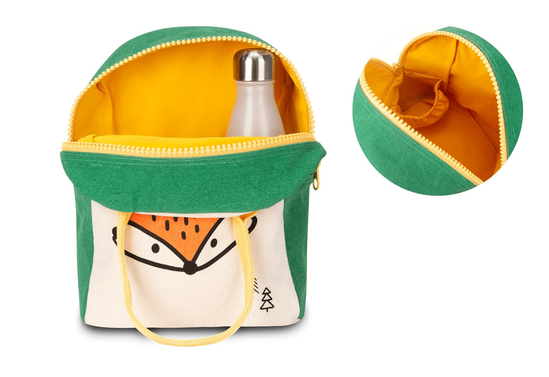 Fox lunch bag for kids with food safe lining