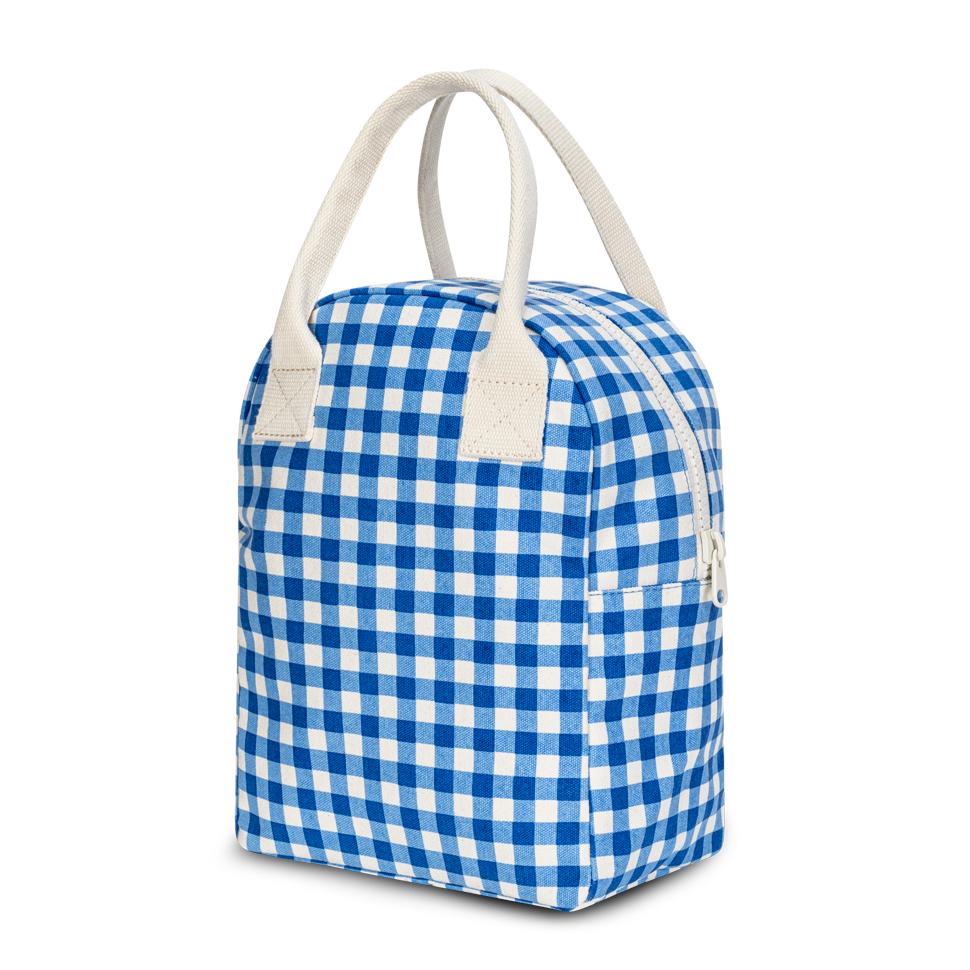 Food - Safe Gingham Blue lunch bag by Fluf 