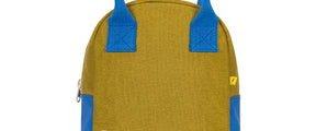 Organic cotton zipper lunch bag with homemade text