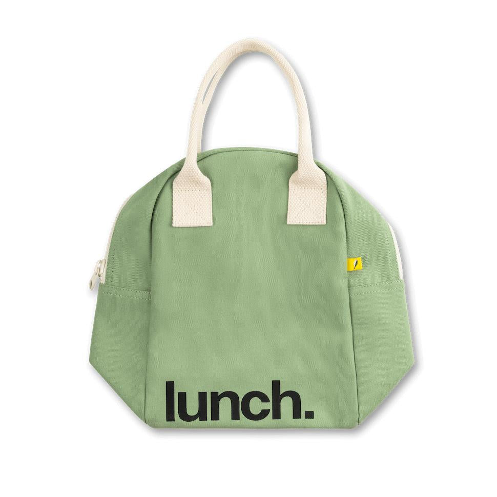 Flat packing lunch bag with bottle holder