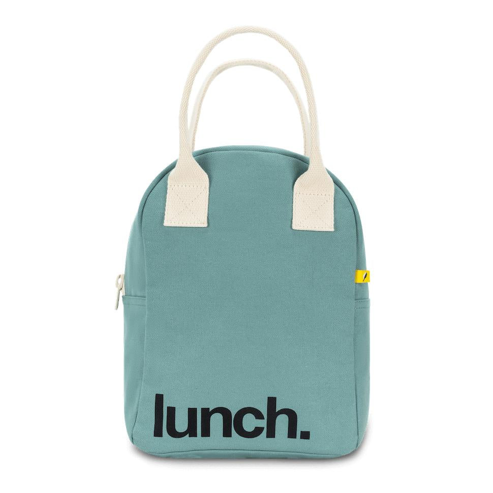 Zipper Lunch bag - ‘Lunch’ Teal