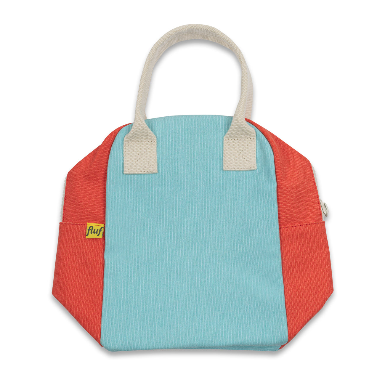 Flat Fluf Zipper Lunch bag- Ice Pop blue and red