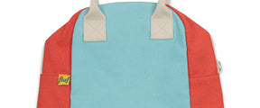 Flat Fluf Zipper Lunch bag- Ice Pop blue and red