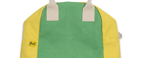 Flat Zipper Lunch bag for teens  in Tennis ball colors by Fluf 