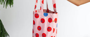 classic tote bag print tomato red pink