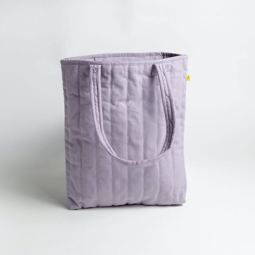 Tote bag purple lavender lilac puffer puffy quilted padded