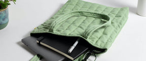 Tote bag green moss matcha puffer puffy quilted