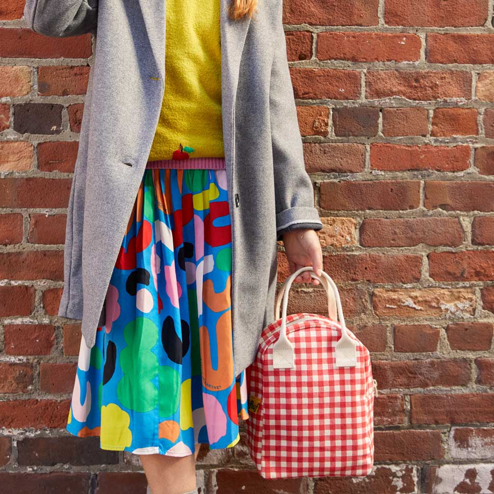 Gingham Red lunch bag by Fluf