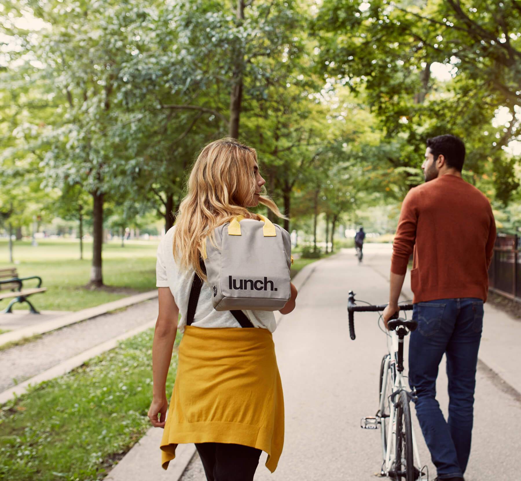 Lunch' Grey / Yellow Lunch Bag