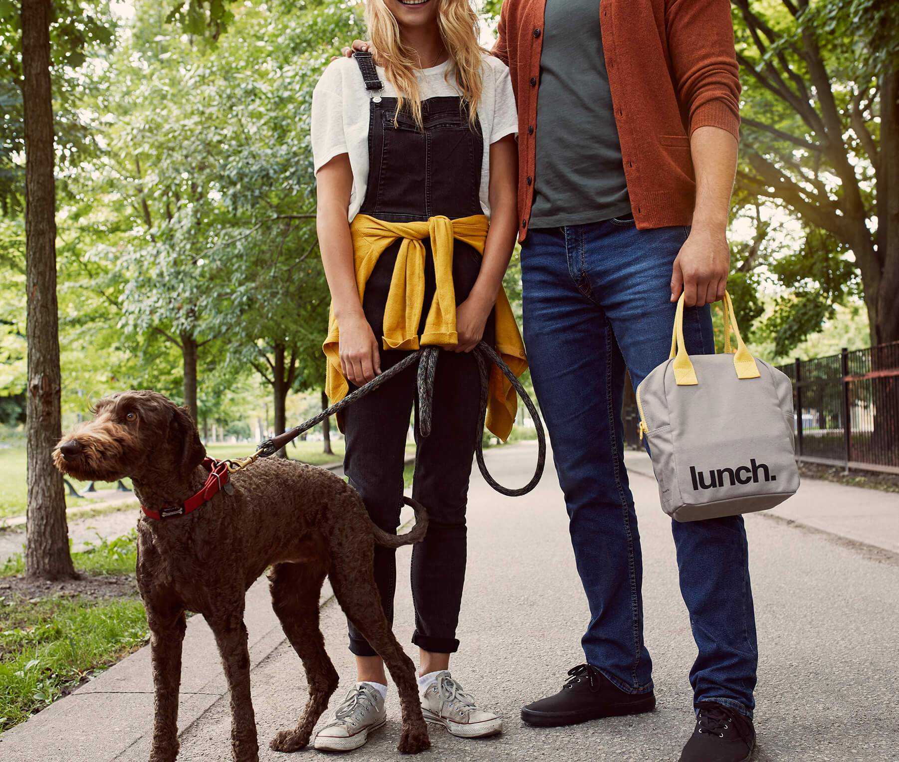 Lunch' Grey / Yellow Lunch Bag