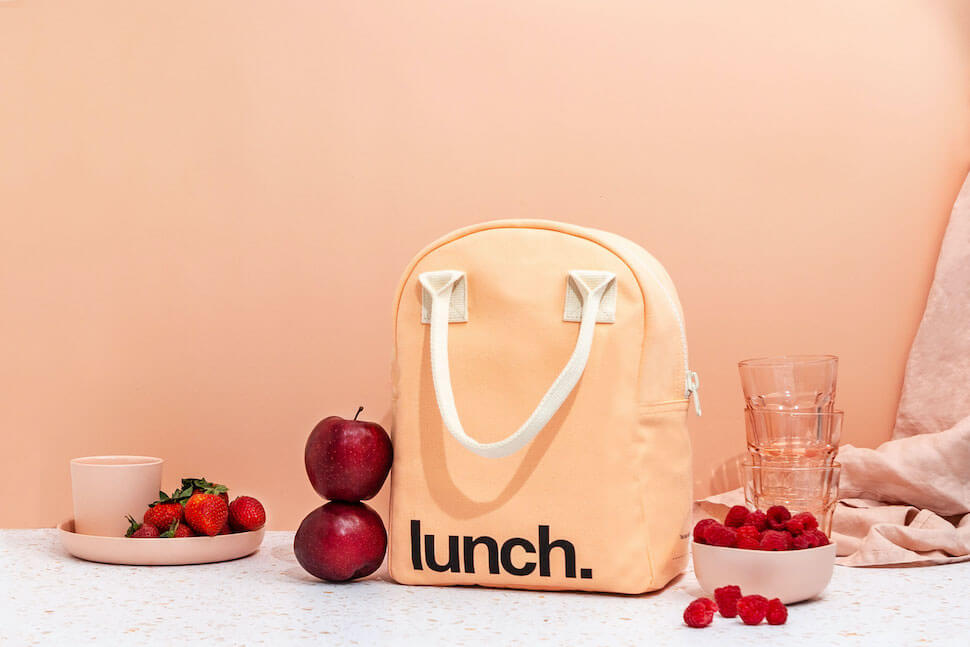 Peach Organic Cotton Lunch Bag Lunch Box