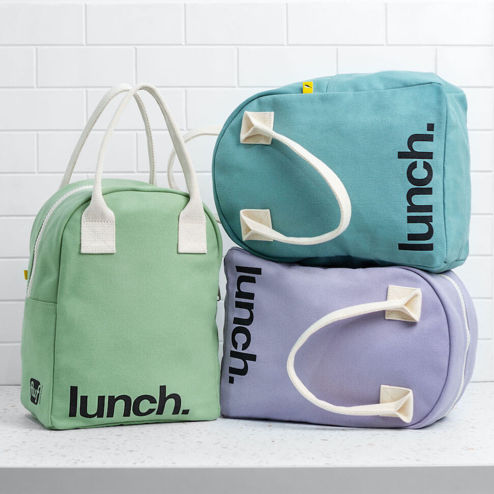 Teal Organic Cotton Lunch Bag Lunch Box