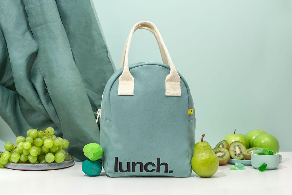 Teal Organic Cotton Lunch Bag Lunch Box